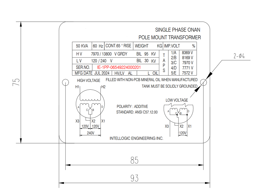 transformer on power pole nameplate transformer on power pole nameplate